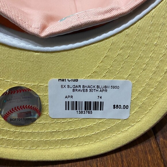New Era Hat Club Exclusive Atlanta Braves Pink Sugar Shack 30th 7 1/2 - Picture 4 of 6
